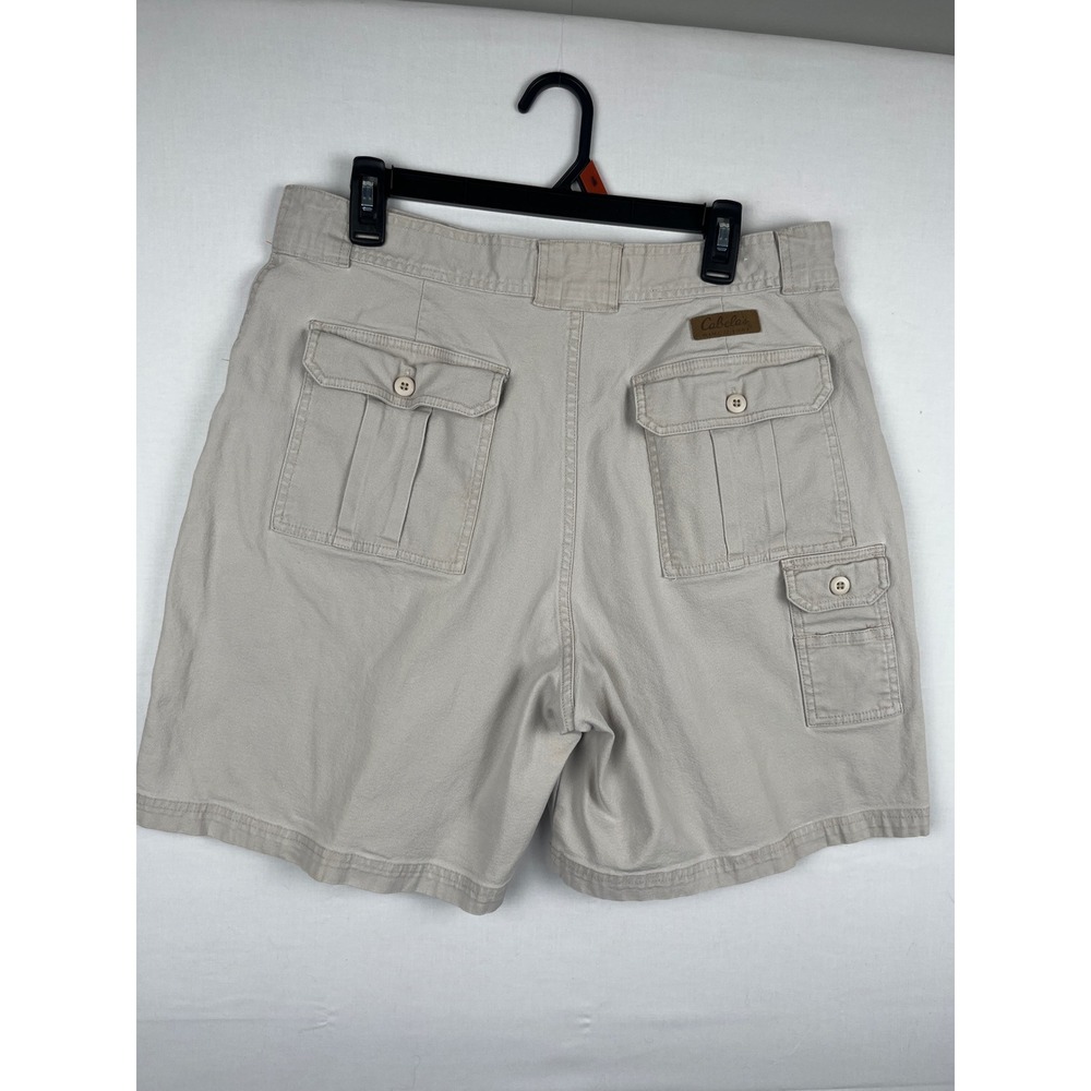 Cabelas 7-Pocket Hiker Shorts Womens 16 Khaki Tan Pleated Cotton Spandex 911985 - Picture 6 of 8